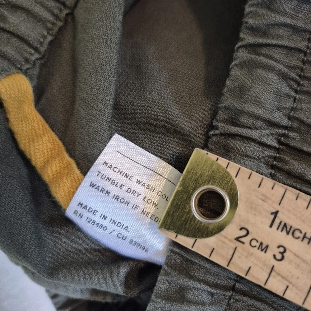 Pact Organic Cotton Stretch Pants Women's M Olive Drawstring Utility Sustainable - Picture 4 of 9